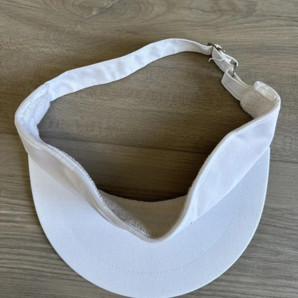 Vintage Boeing‎ 737-500 Airplane Visor Hat Embroidered Logo White With Gold